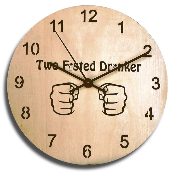 Two Fisted Drinker Clock
